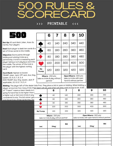 rules for card game 500.